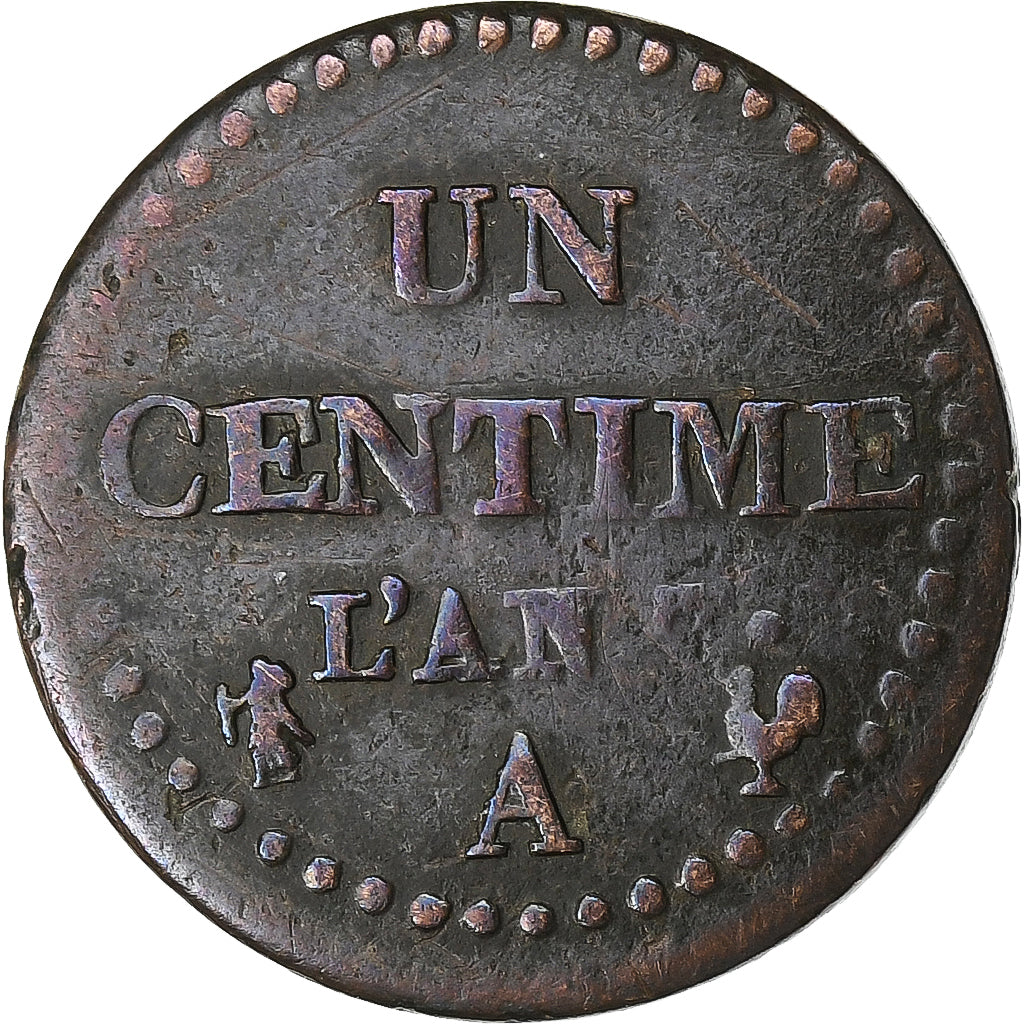 France, Centime, Dupré, AN 7 (1798-1799), Paris, Bronze, VF(30-35), Gadoury:76