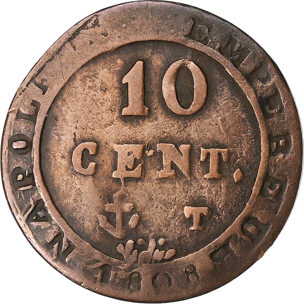 France, 10 Centimes, Napoléon I, 1808, Nantes, Faux d'Epoque, Billon