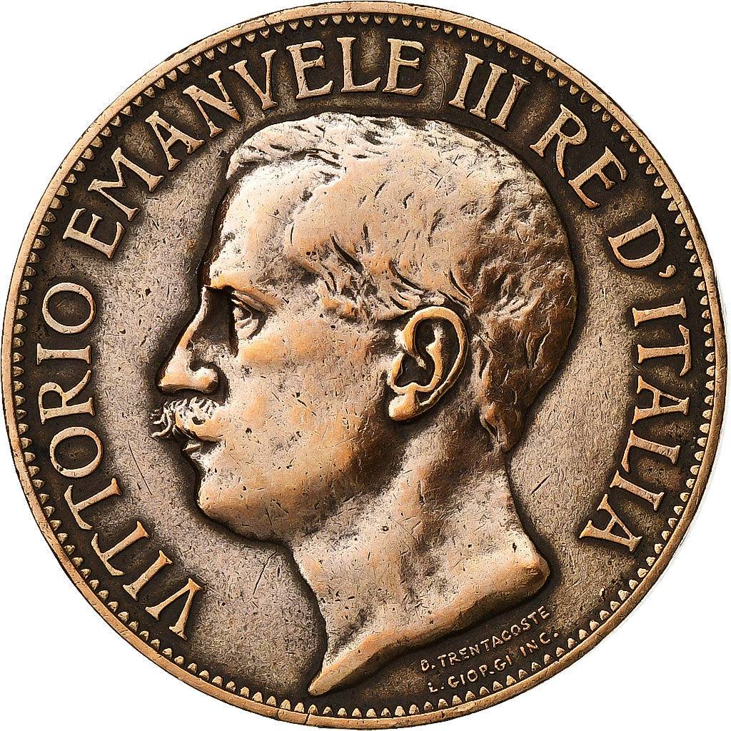 Italien, Vittorio Emanuele III, 10 Centesimi, 1911, Rome, Bronze, SS, KM:51