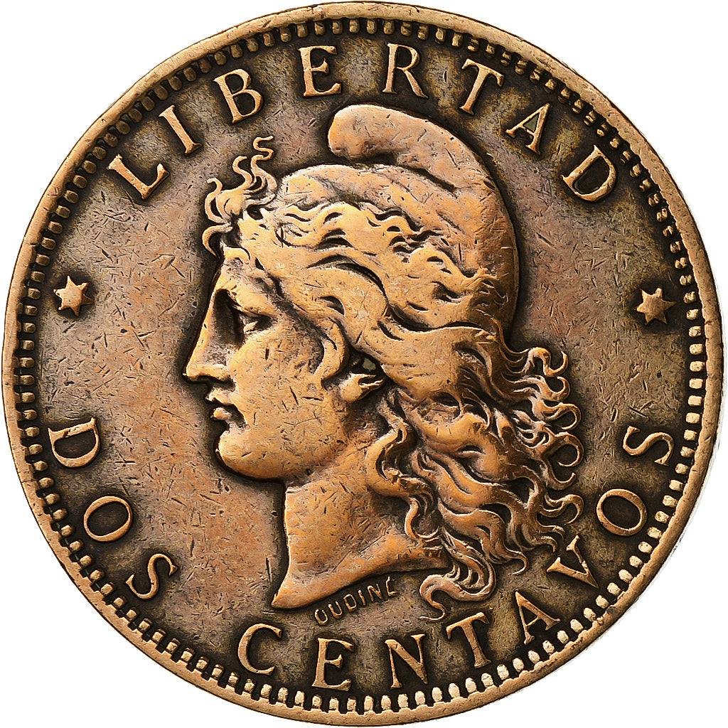Argentina, 2 Centavos, 1891, Bronce, MBC, KM:33