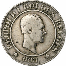 Belgium, Leopold I, 20 Centimes, 1861, Copper-nickel, VF(30-35), KM:20