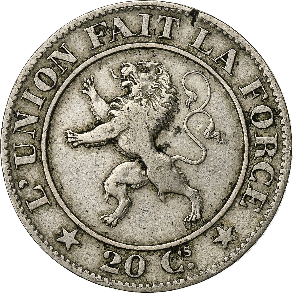 Belgium, Leopold I, 20 Centimes, 1861, Copper-nickel, VF(30-35), KM:20