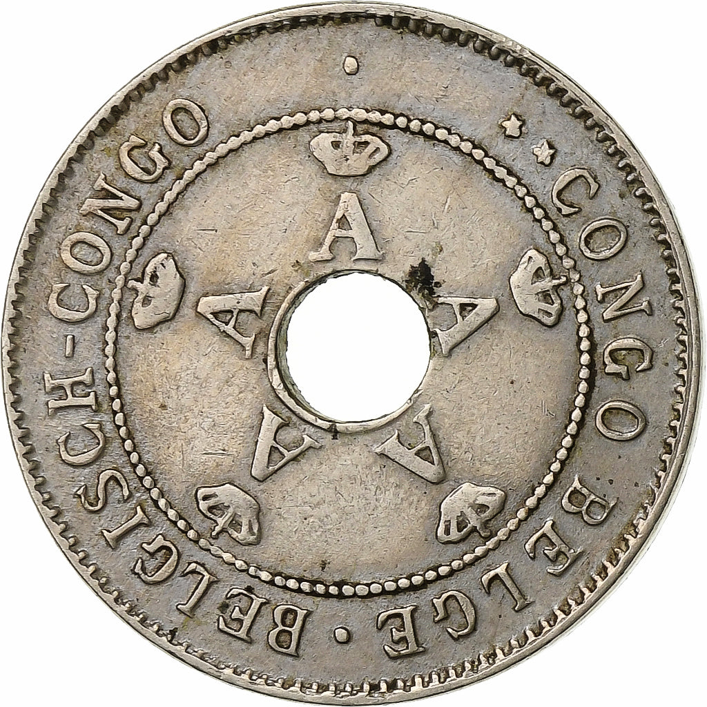 Belgisch-Kongo, Albert I, 10 Centimes, 1911, Heaton, Kupfer-Nickel, SS, KM:18