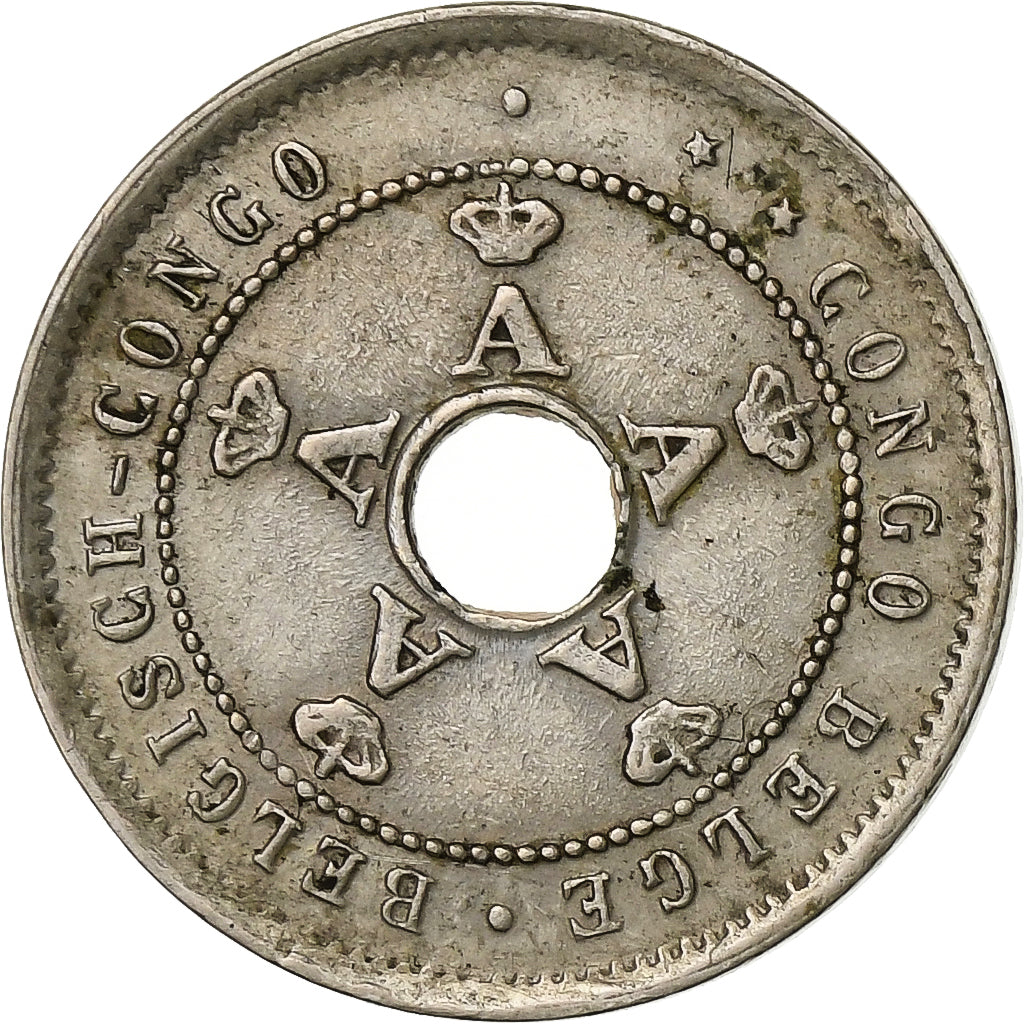 Belgian Congo, Albert I, 5 Centimes, 1911, Copper-nickel, EF(40-45), KM:17