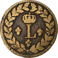 França, Decime, Louis XVIII, 1815, Strasbourg, Bronze, VF(20-25), Gadoury:196d