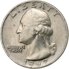United States, Washington Quarter, 1967, Philadelphia, Copper-Nickel Clad