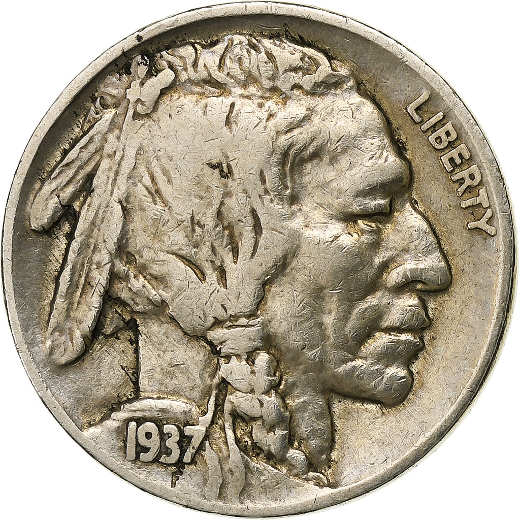 Verenigde Staten, 5 Cents, Buffalo Nickel, 1937, Philadelphia, Cupro-nikkel, ZF