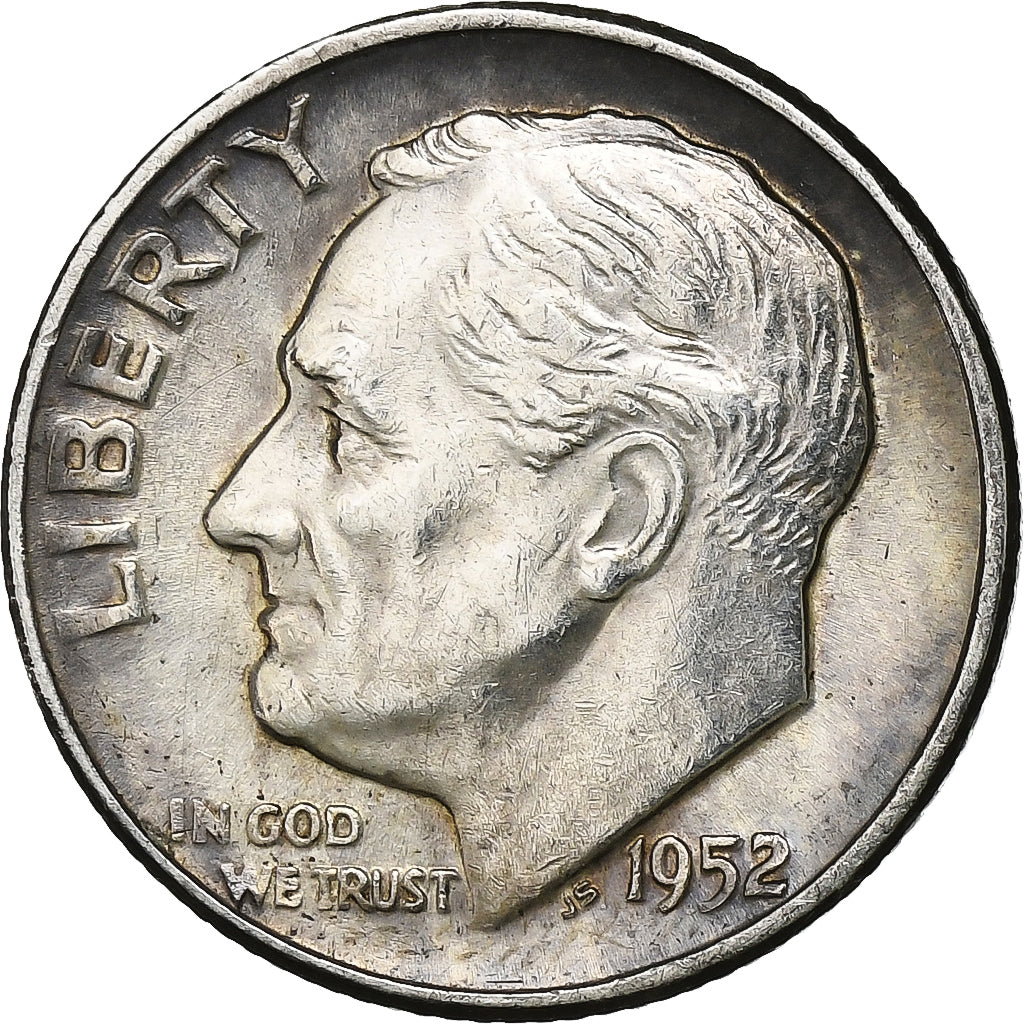 Estados Unidos, Dime, Roosevelt Dime, 1952, U.S. Mint, Plata, MBC+, KM:195