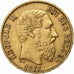 Bélgica, Leopold II, 20 Francs, 20 Frank, 1877, Oro, MBC, KM:37