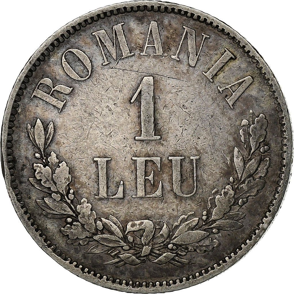 Romania, Carol I, Leu, 1874, Bucarest, Silver, VF(30-35), KM:10