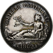 Spain, Provisional Government, Peseta, 1869, Madrid, Silver, AU(50-53), KM:652