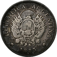 Argentina, 20 Centavos, 1883, Plata, MBC, KM:27