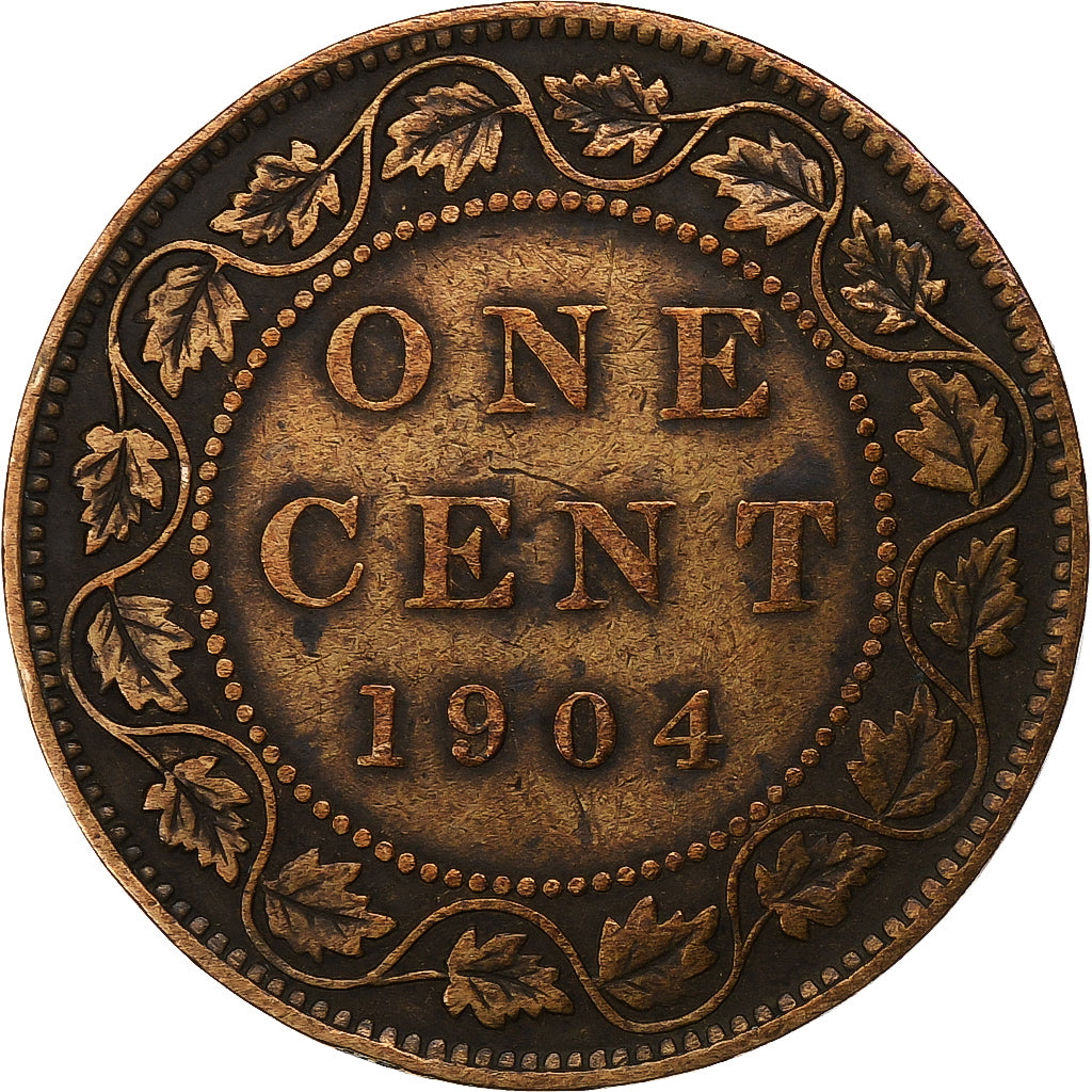 Canada, Edward VII, Cent, 1904, Ottawa, Brązowy, VF(30-35), KM:8