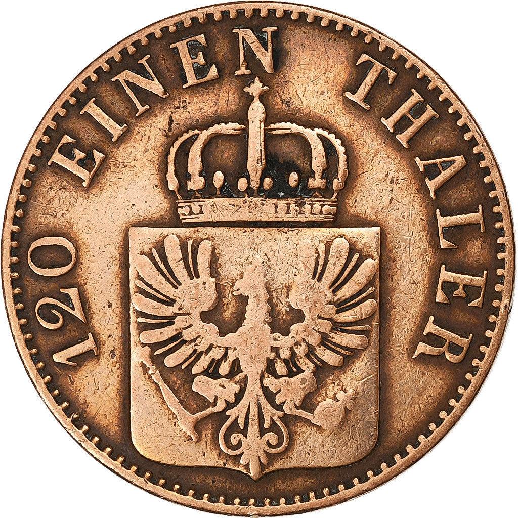 Stati tedeschi, PRUSSIA, Friedrich Wilhelm IV, 3 Pfennig, 1858, Berlin, Rame