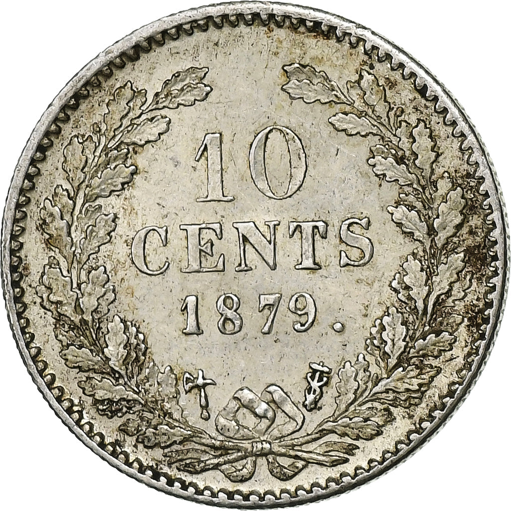 Nederland, William III, 10 Cents, 1879, Zilver, ZF+, KM:80