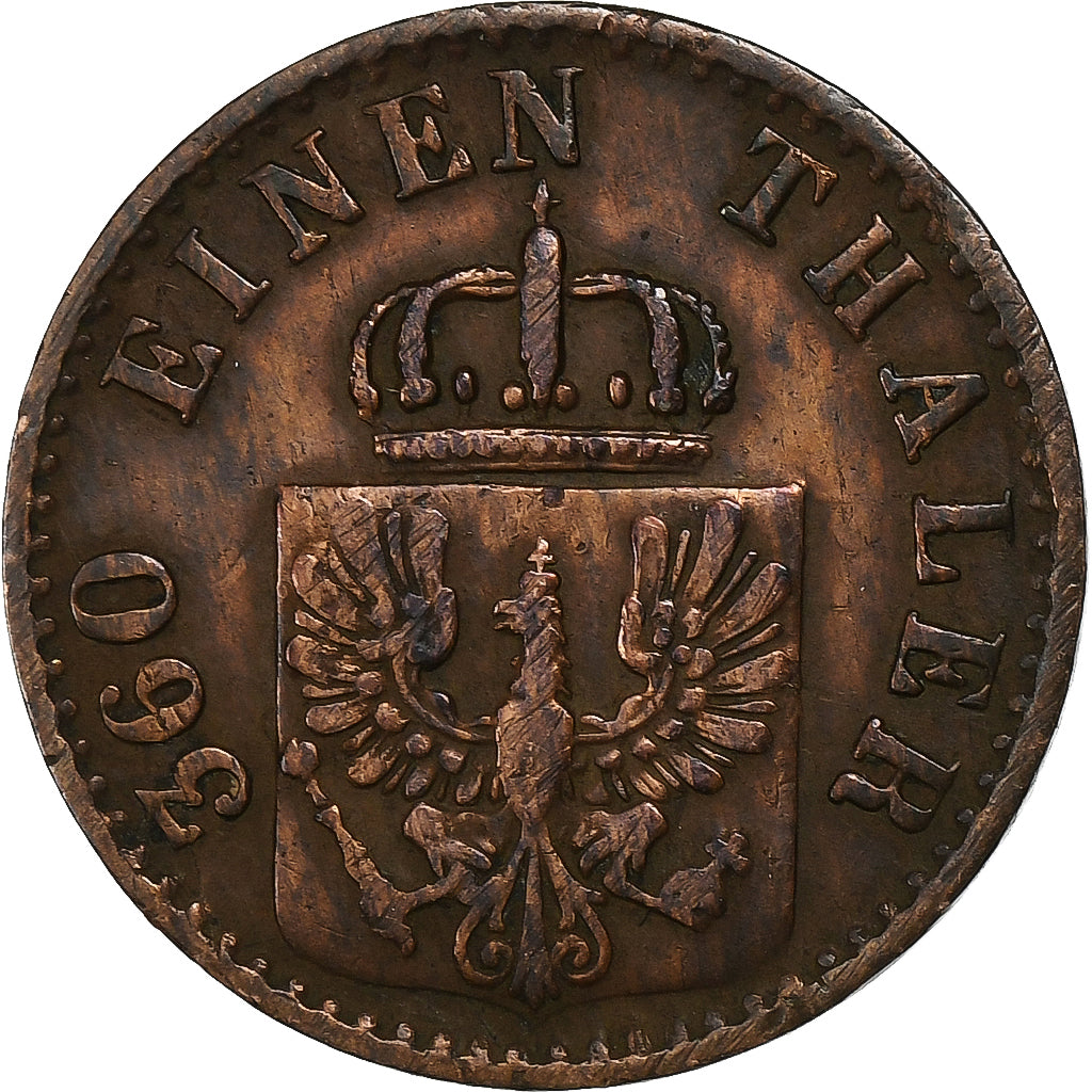 Duitse staten, PRUSSIA, Wilhelm I, Pfennig, 1868, Breslau, Koper, ZF, KM:480