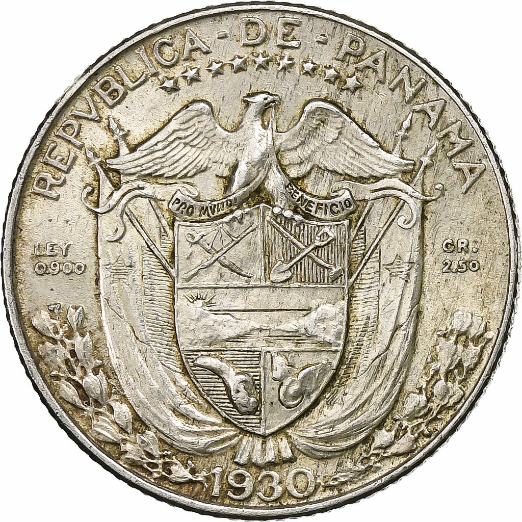 Panama, 1/10 Balboa, 1930, Silver, AU(55-58), KM:10.1