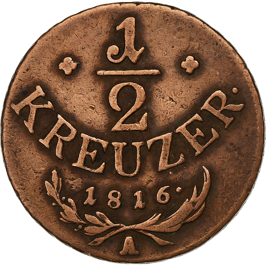 Austria, Franz II (I), 1/2 Kreuzer, 1816, Vienne, Copper, VF(20-25), KM:2110