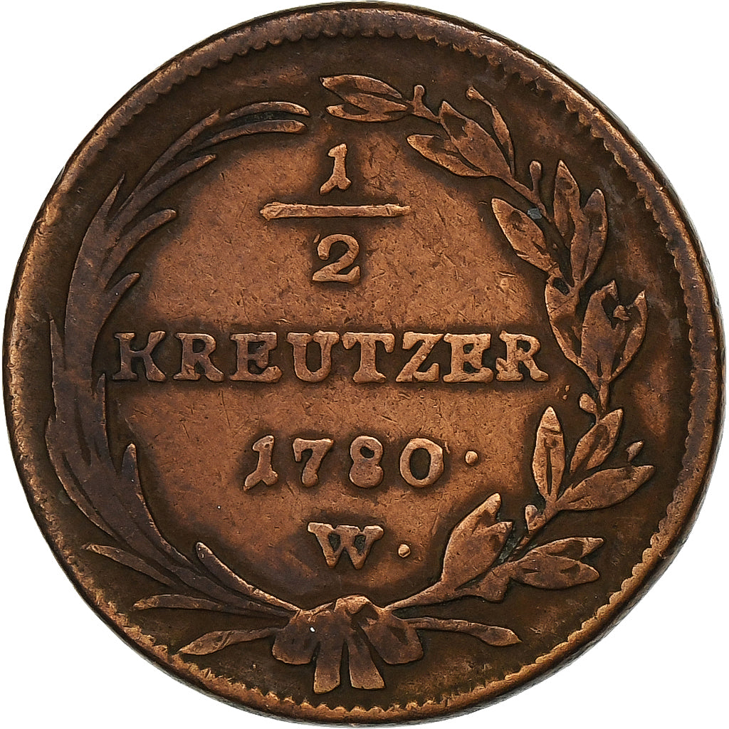 Autriche, Joseph II, 1/2 Kreuzer, 1780, Breslau, Cuivre, TB+, KM:2053