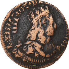 Francja, Louis XIV, Liard, Liard de France au buste juvénile, deuxième type