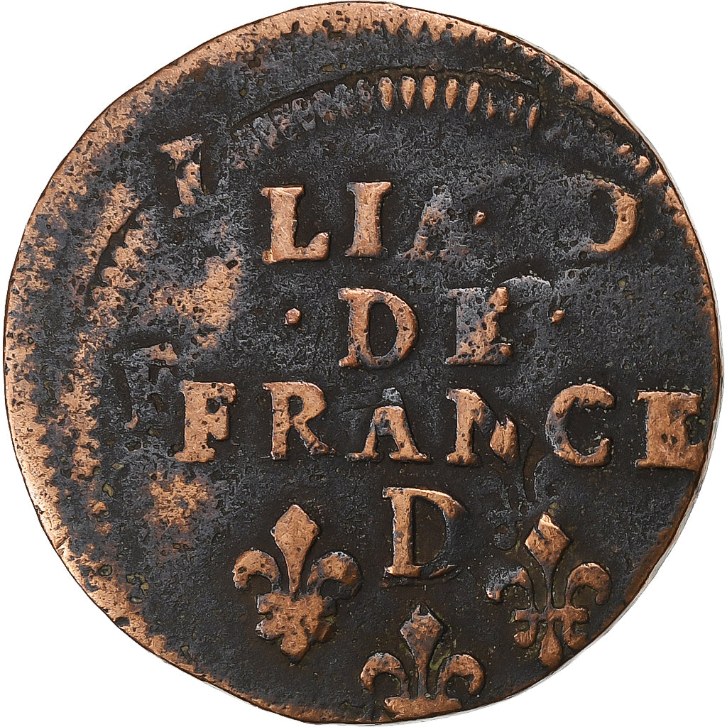 Francja, Louis XIV, Liard, Liard de France au buste juvénile, deuxième type