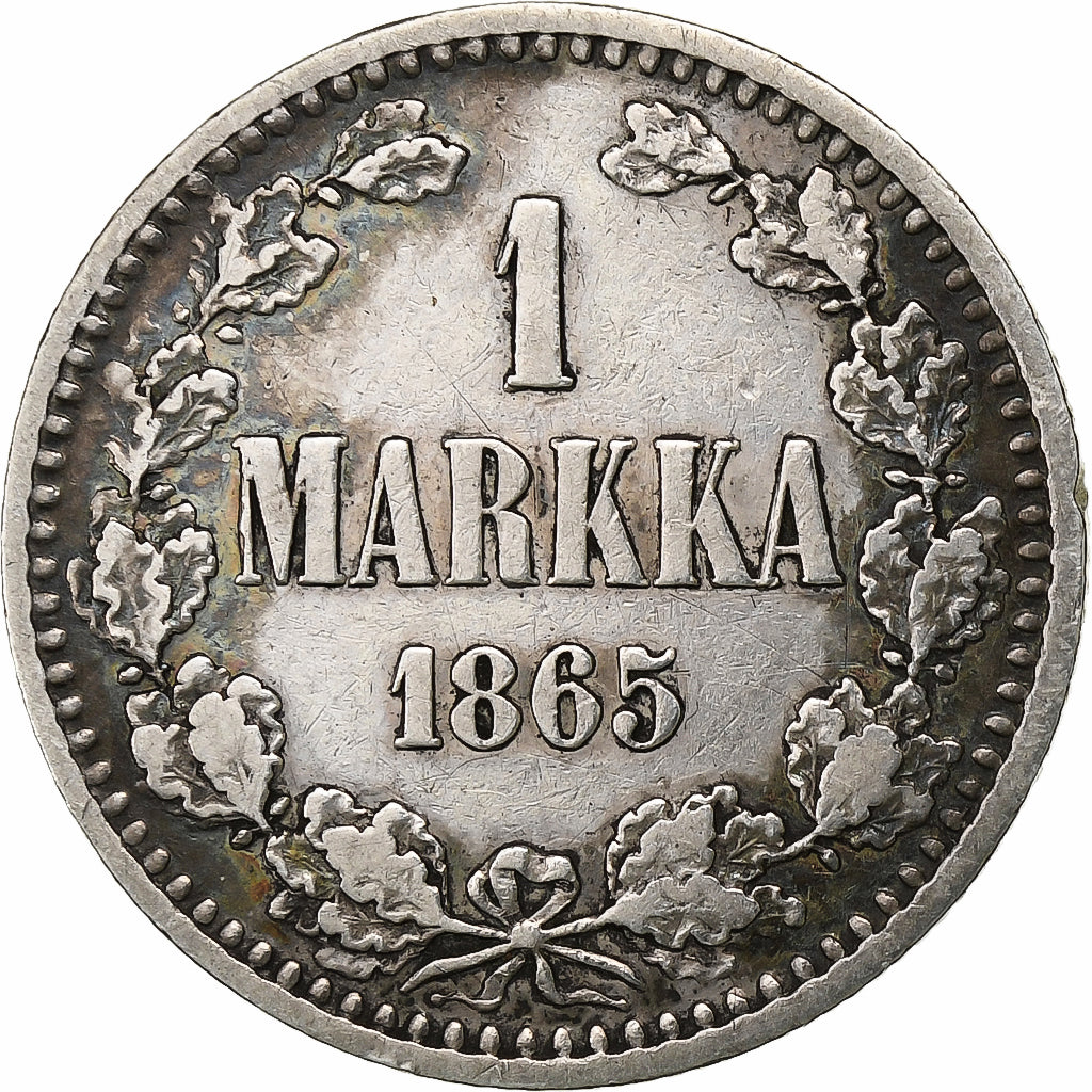 Finland, Alexander II, Markka, 1865, Silver, EF(40-45), KM:3.1