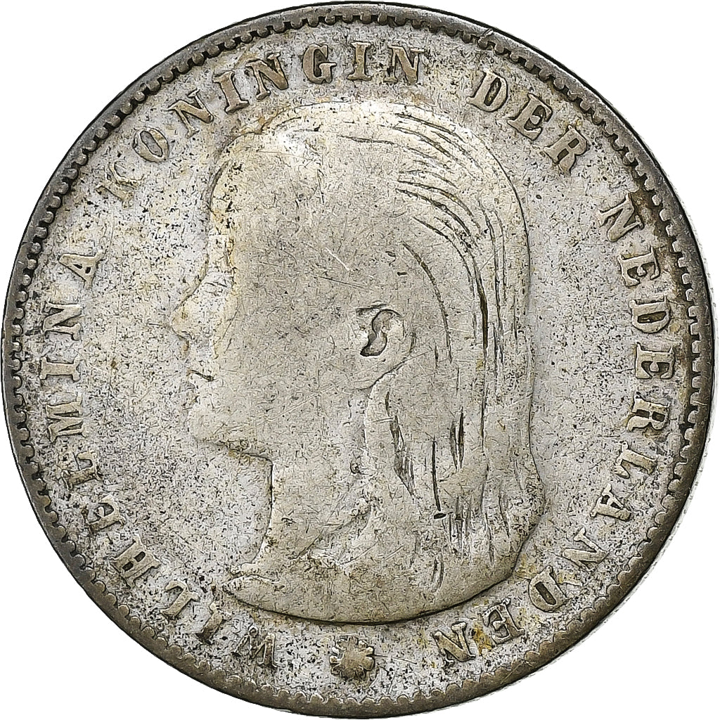 Paesi Bassi, Wilhelmina I, 25 Cents, 1897, Argento, MB, KM:115