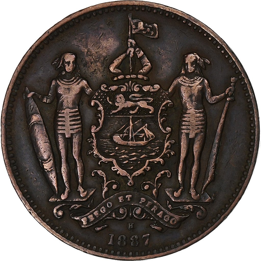Bornéu do Norte Britânico, Cent, 1887, Heaton, Bronze, EF(40-45), KM:2