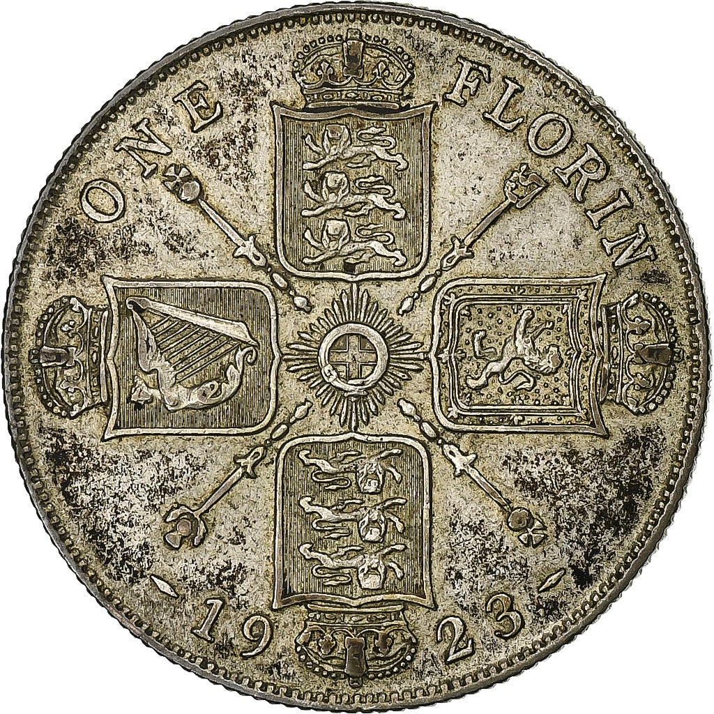 Great Britain, George V, Florin, Two Shillings, 1923, Silver, EF(40-45), KM:817a