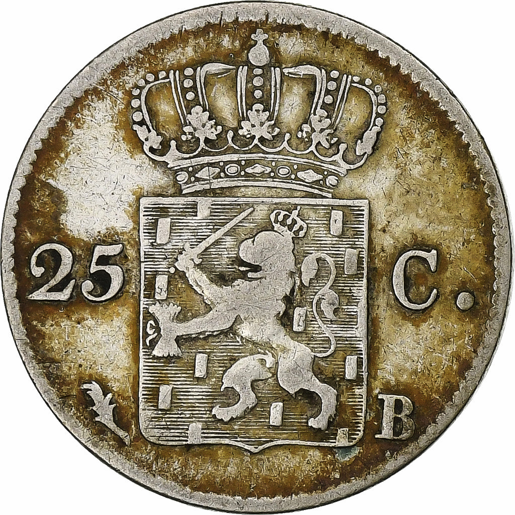 Netherlands, William I, 25 Cents, 1826, Brussels, Silver, EF(40-45), KM:48