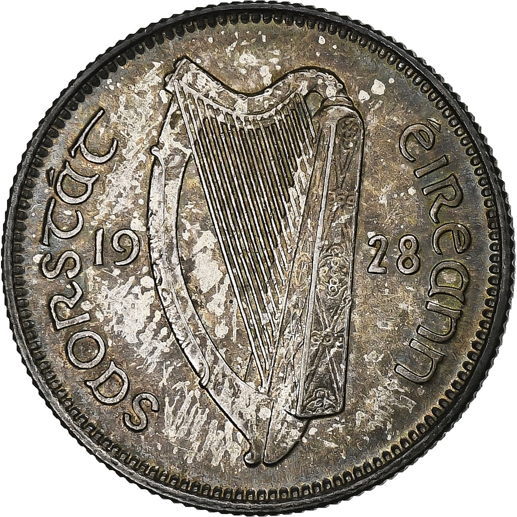 REPUBLIKA IRLANDII, Shilling, 1928, Srebro, EF(40-45), KM:6