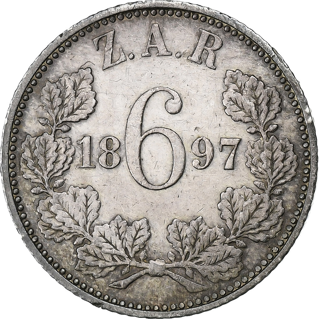 South Africa, 6 Pence, 1897, Silver, EF(40-45), KM:4