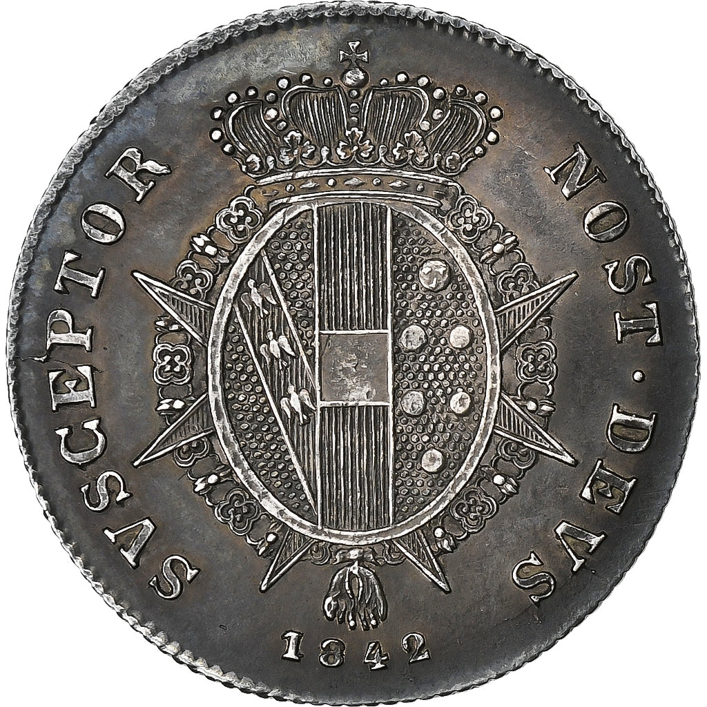 États italiens, TUSCANY, Leopold II, Paolo, 1842, Argent, SUP, KM:70a
