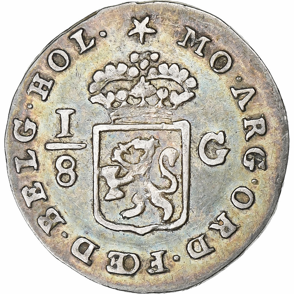 NEDERLANDS OOST INDIË, 1/8 Gulden, 1802, Dordrecht, Zilver, ZF+, KM:80
