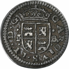 Espagne, Charles II, 1/2 Real, 1/2 Croat, 1686, Segovia, Argent, TTB, KM:203