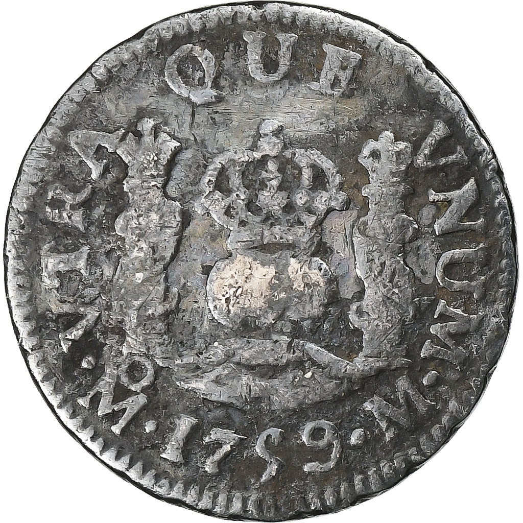 Mexico, Ferdinand VI, 1/2 Réal, 1759, Mexico City, Silver, EF(40-45), KM:67.2