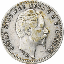 Sweden, Oscar I, 25 Öre, 1859, Silver, VF(30-35), KM:684