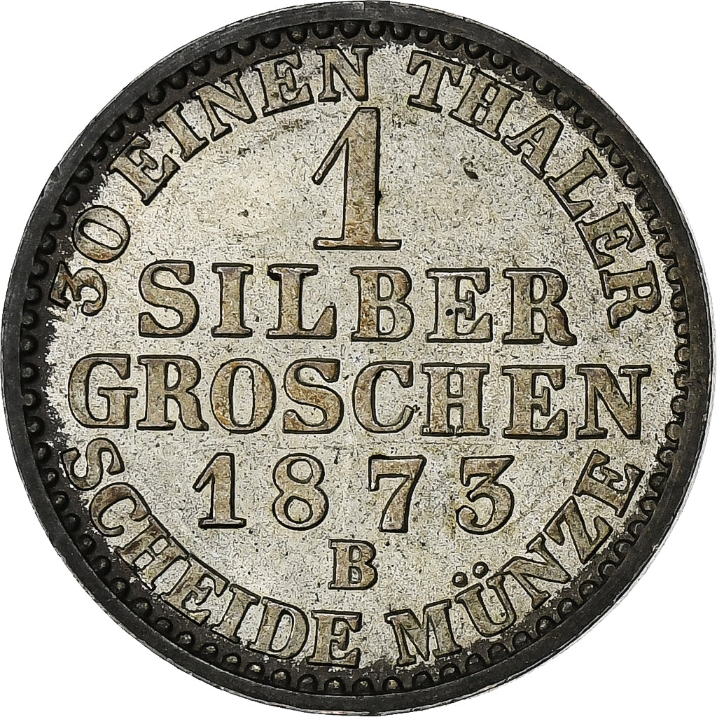 Estados alemanes, PRUSSIA, Wilhelm I, Groschen, 1873, Breslau, Plata, EBC+