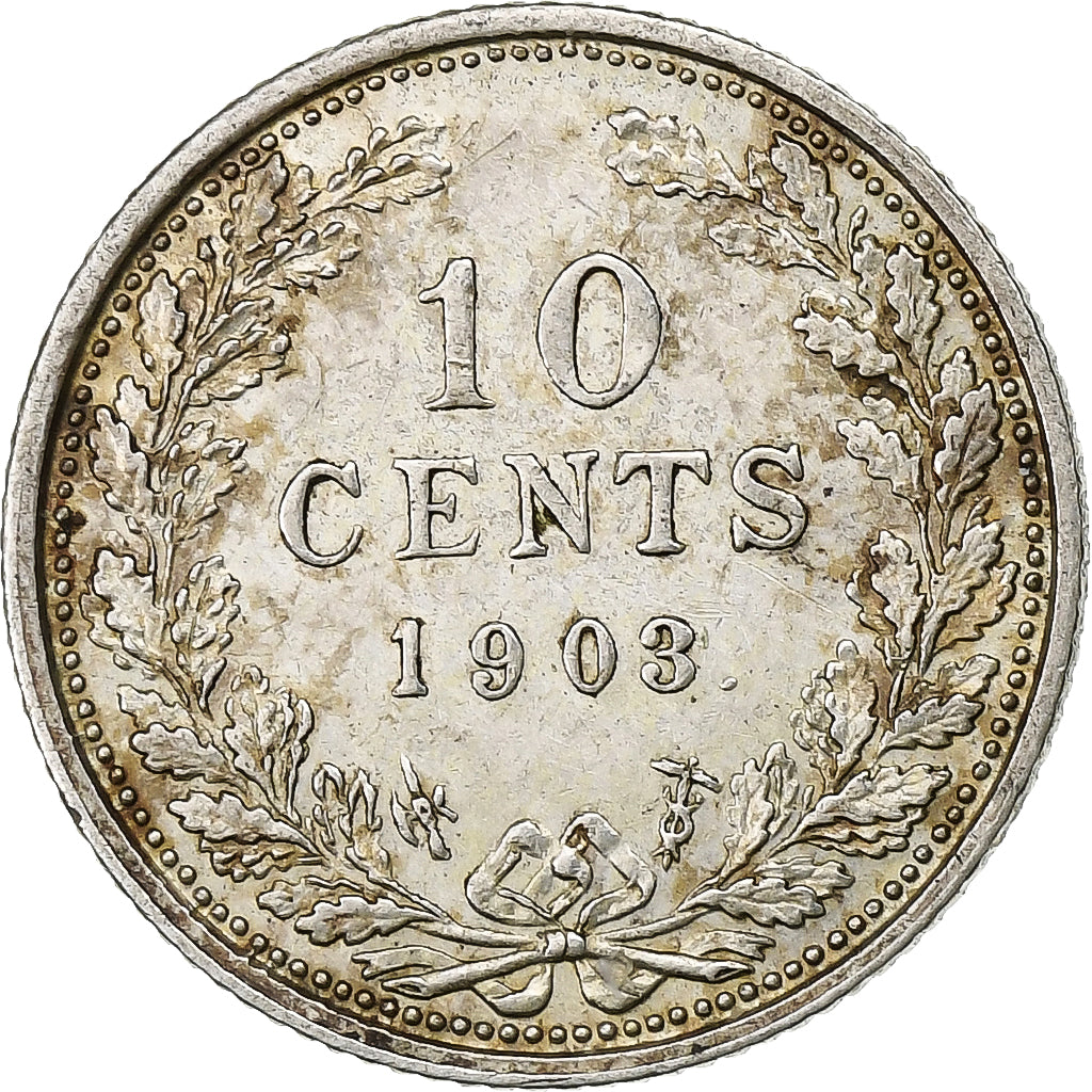 Holandia, Wilhelmina I, 10 Cents, 1903, Srebro, EF(40-45), KM:135
