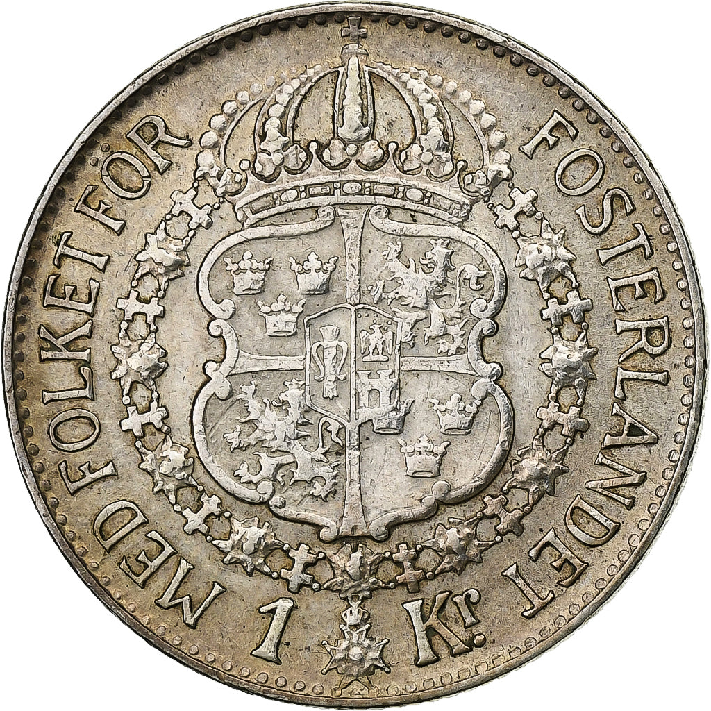 Suécia, Gustaf V, Krona, 1939, Prata, EF(40-45), KM:786.2