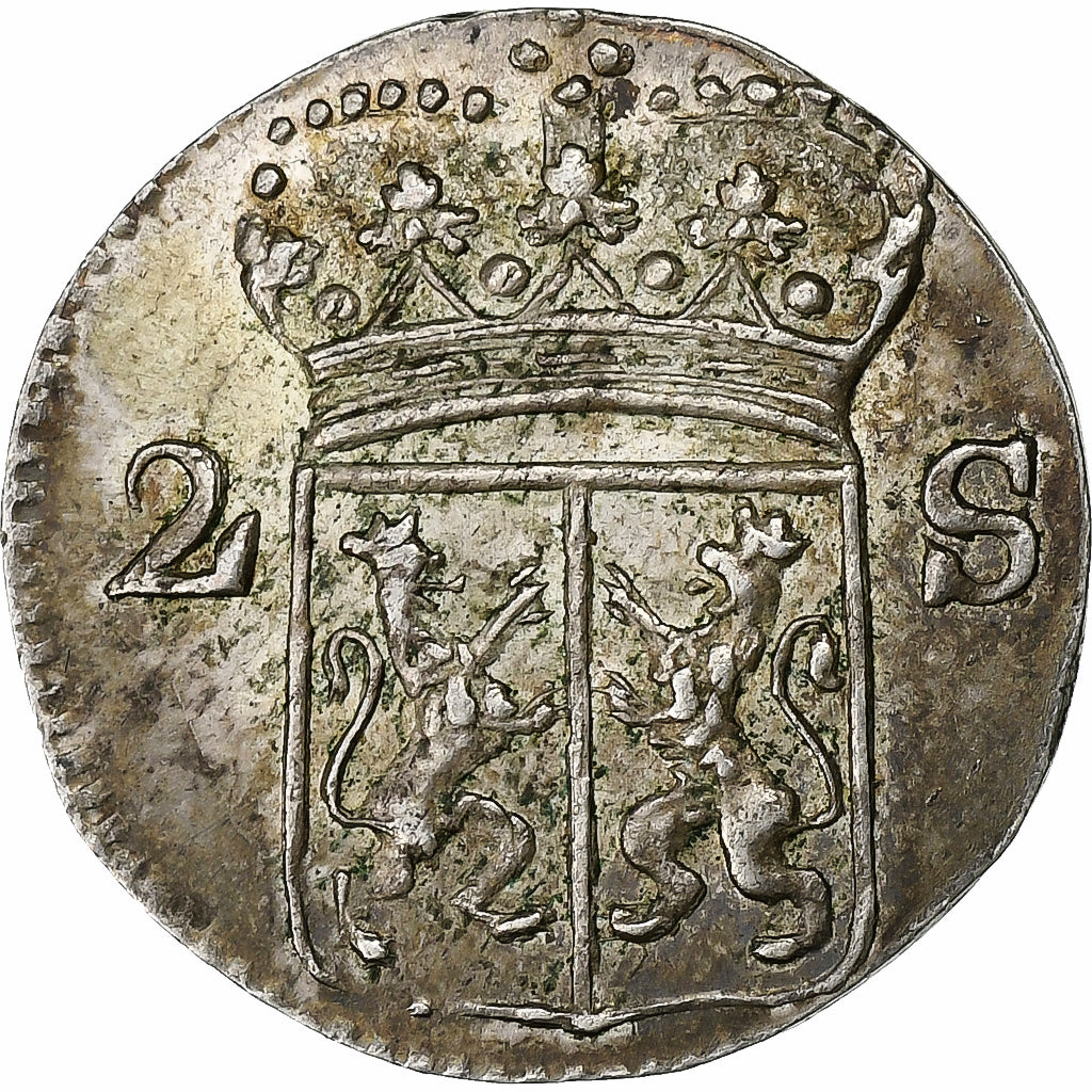 Netherlands, GELDERLAND, 2 Stuivers, Double Wapenstuiver, 1785, Silver