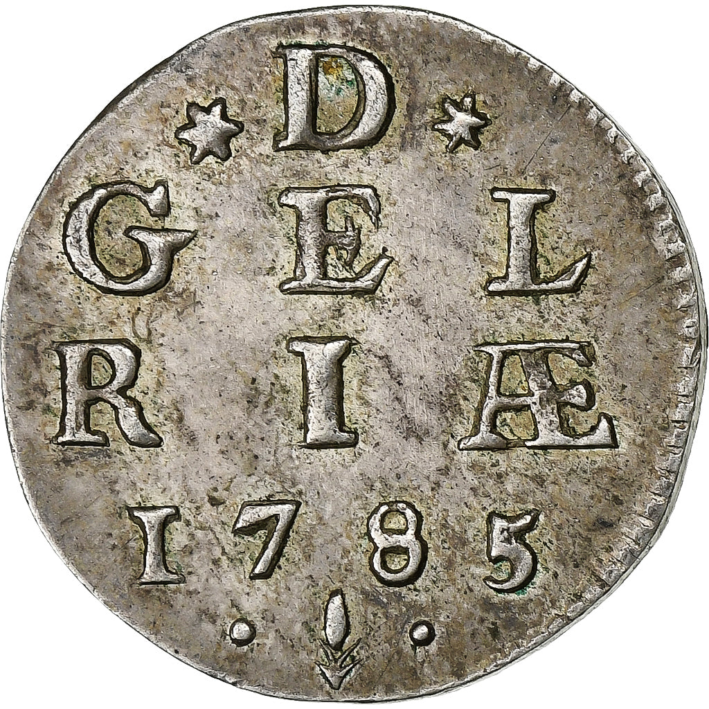 Netherlands, GELDERLAND, 2 Stuivers, Double Wapenstuiver, 1785, Silver