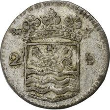 Nederland, ZEELAND, 2 Stuiver, 1745, Zilver, ZF, KM:59