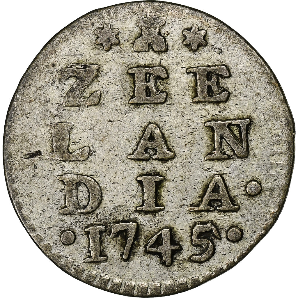 Nederland, ZEELAND, 2 Stuiver, 1745, Zilver, ZF, KM:59