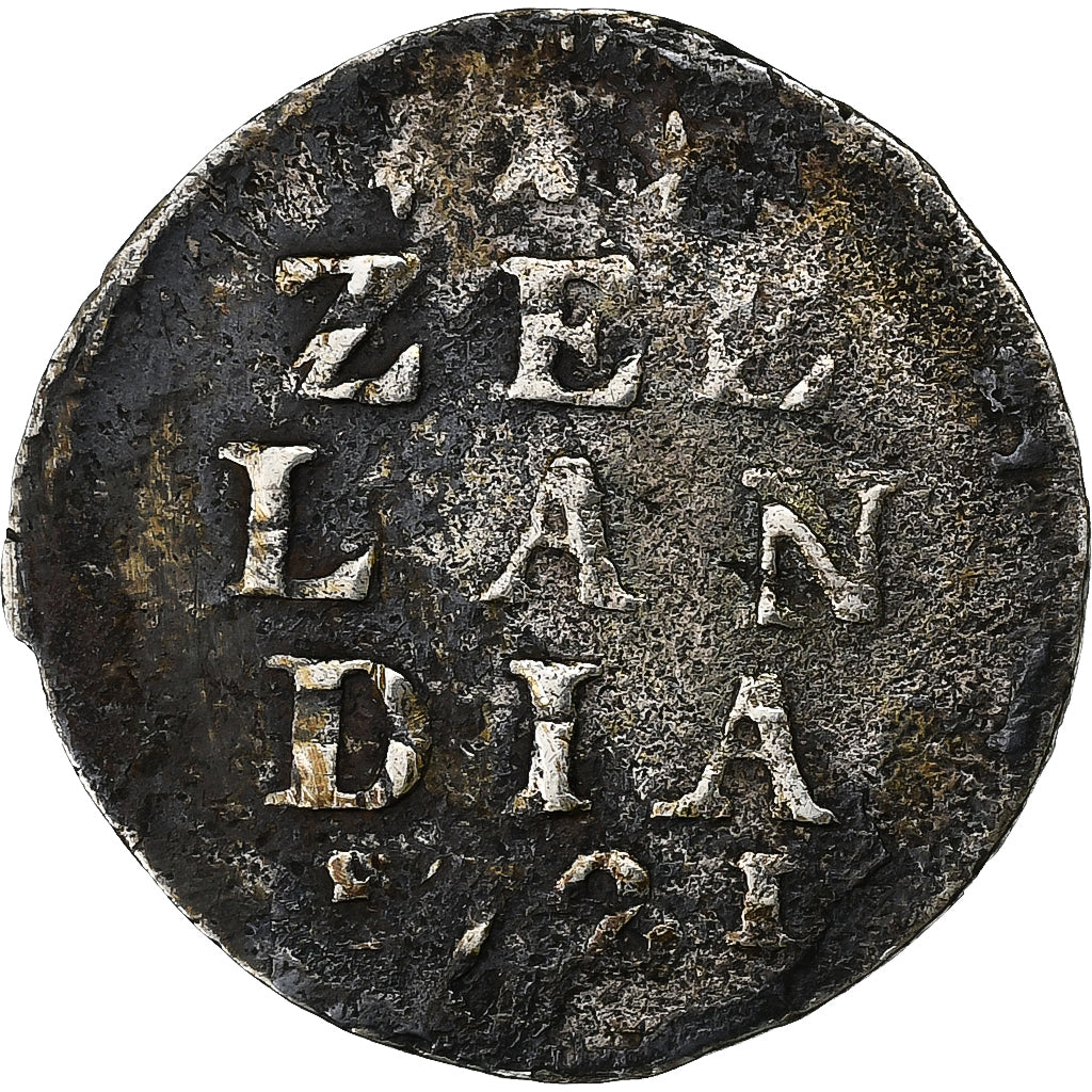 Netherlands, ZEELAND, 2 Stuiver, 1721, Silver, VF(30-35), KM:59