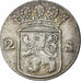 Netherlands, HOLLAND, 2 Stuivers, Double Wapenstuiver, 1760, Silver, AU(50-53)