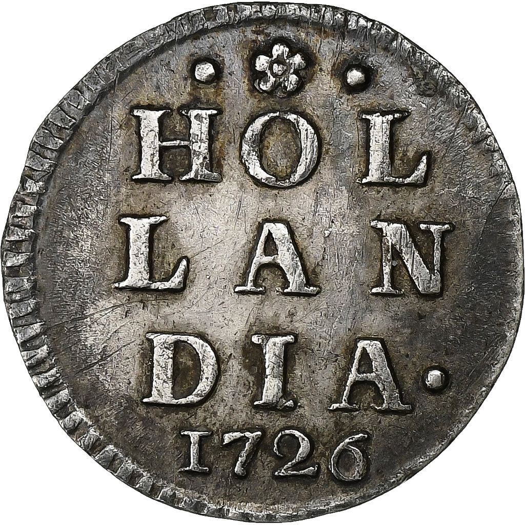 Netherlands, HOLLAND, Stuiver, Weapon, 1726, Silver, AU(50-53), KM:85