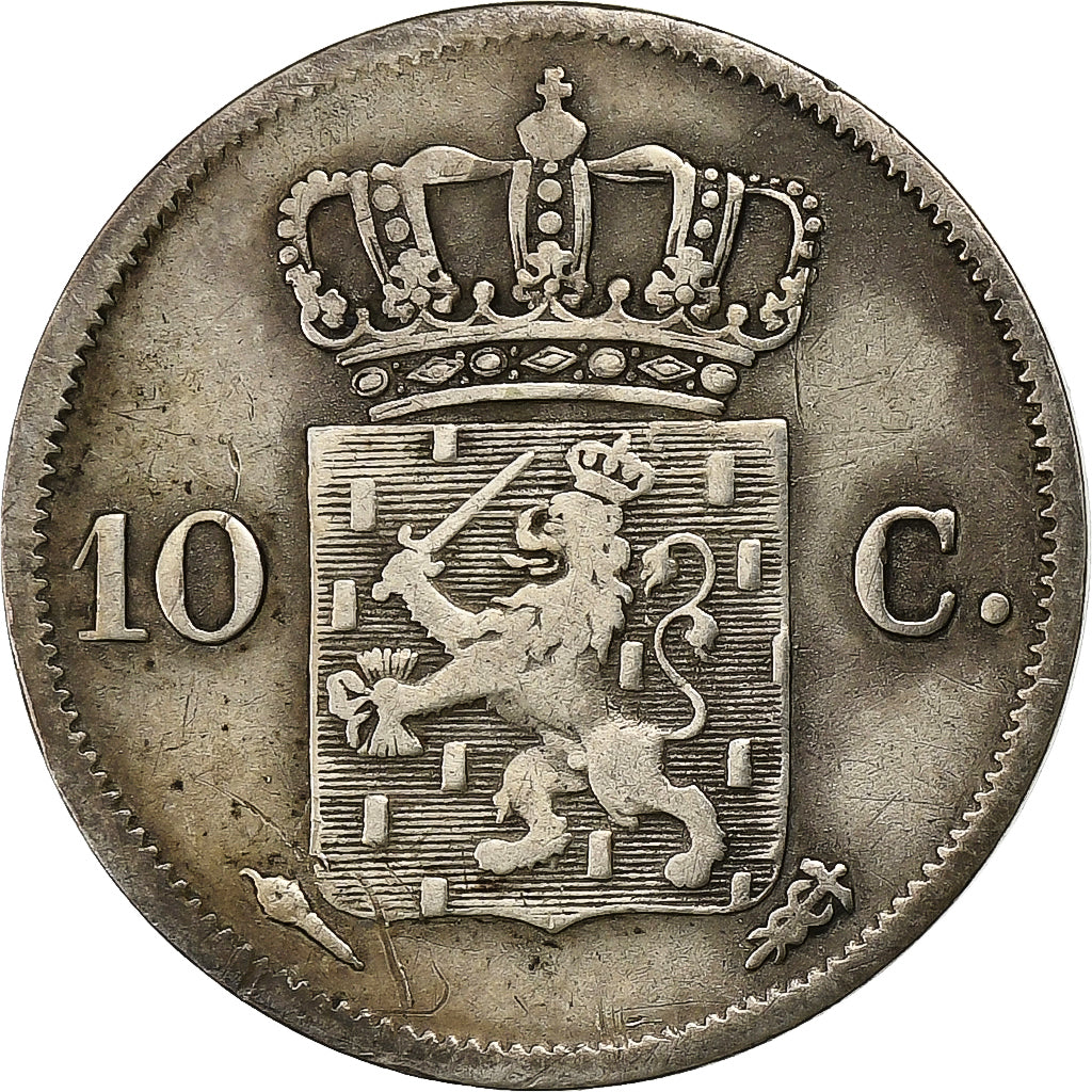 Países Baixos, William I, 10 Cents, 1825, Prata, VF(30-35), KM:53