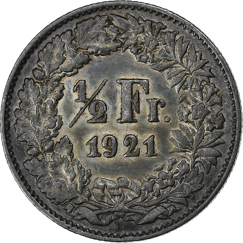 Suiza, 1/2 Franc, 1921, Bern, Plata, EBC, KM:23