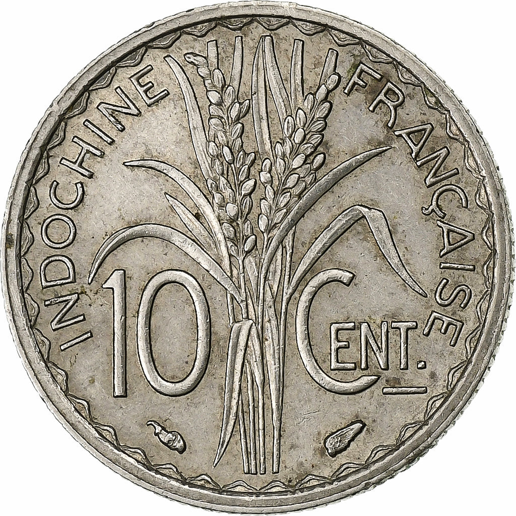 INDOCHINA FRANCESA, 10 Cents, 1939, Paris, Níquel, AU(55-58), Lecompte:177